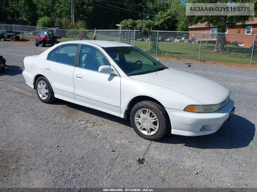 2000 Mitsubishi Galant Es VIN: 4A3AA46G3YE165775 Lot: 45631605