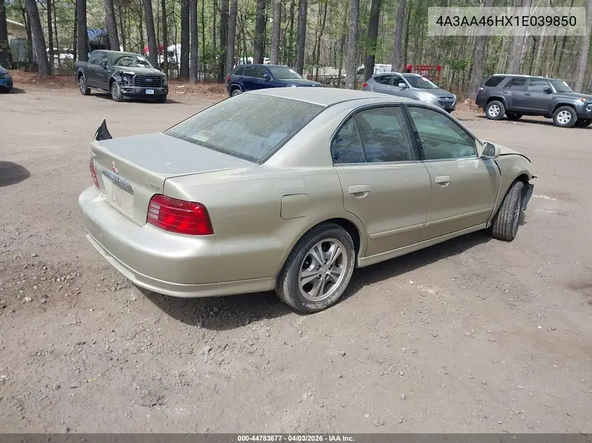 2001 Mitsubishi Galant Es V6/Gtz VIN: 4A3AA46HX1E039850 Lot: 44783677