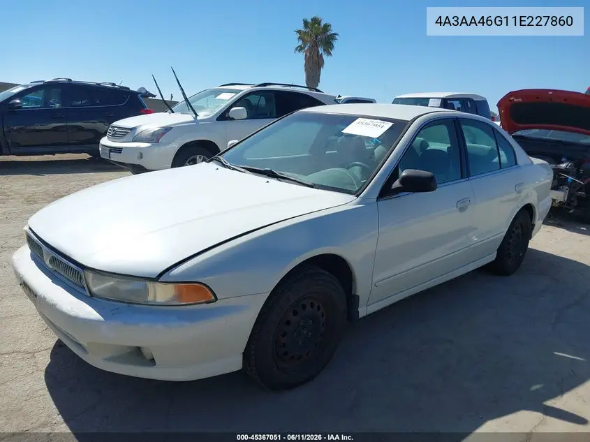 2001 Mitsubishi Galant Es VIN: 4A3AA46G11E227860 Lot: 45367051