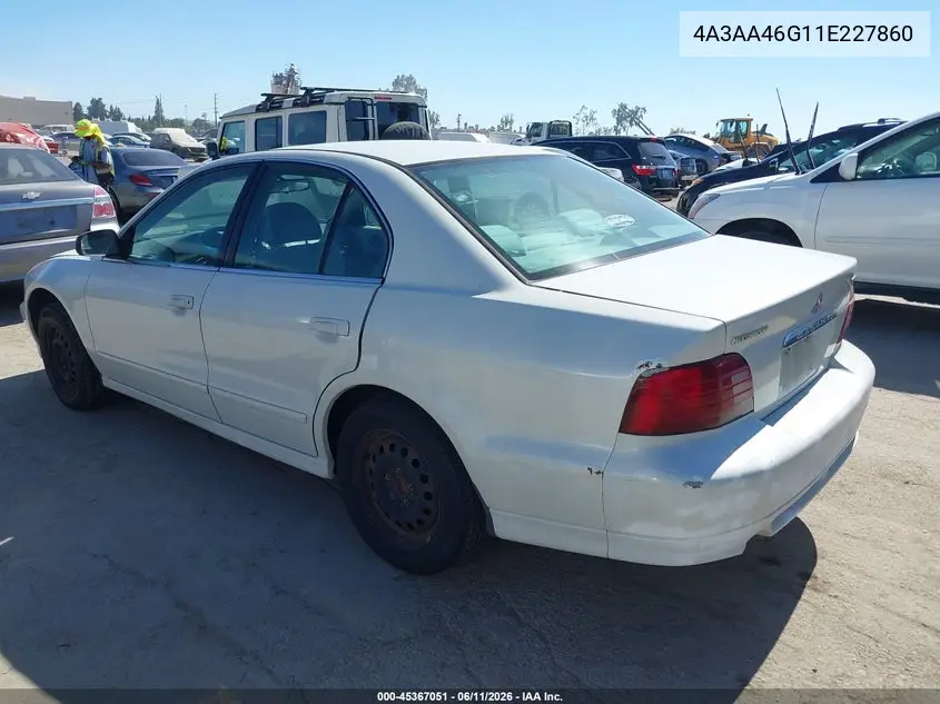 2001 Mitsubishi Galant Es VIN: 4A3AA46G11E227860 Lot: 45367051