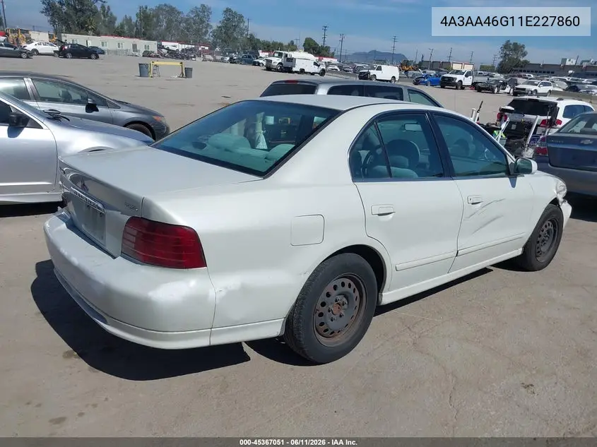 2001 Mitsubishi Galant Es VIN: 4A3AA46G11E227860 Lot: 45367051