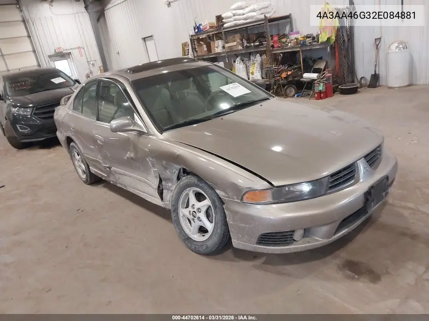 2002 Mitsubishi Galant Es/Ls VIN: 4A3AA46G32E084881 Lot: 44702614