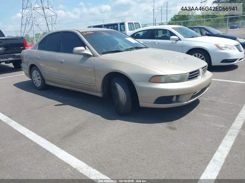 2002 Mitsubishi Galant Es/Ls VIN: 4A3AA46G42E066941 Lot: 44822272