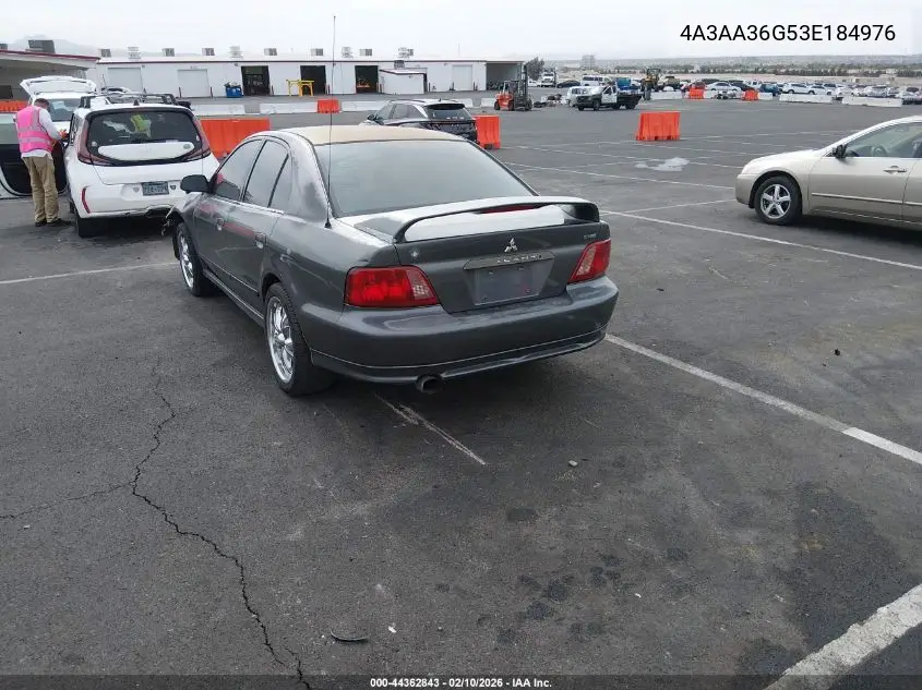 2003 Mitsubishi Galant De VIN: 4A3AA36G53E184976 Lot: 44362843