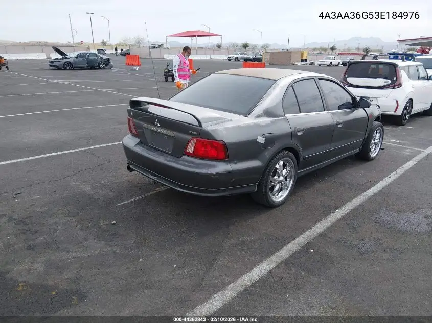 2003 Mitsubishi Galant De VIN: 4A3AA36G53E184976 Lot: 44362843