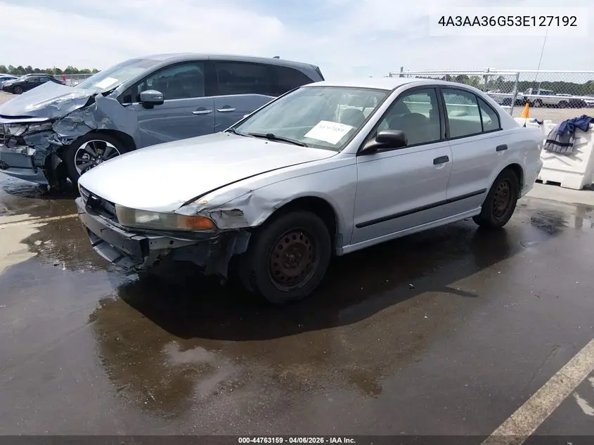 2003 Mitsubishi Galant De VIN: 4A3AA36G53E127192 Lot: 44763159