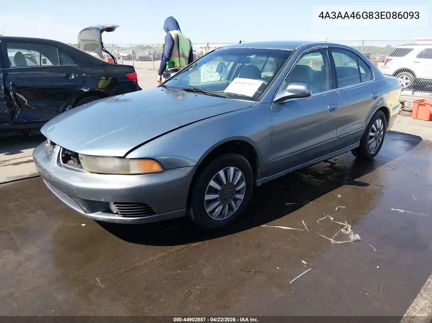 2003 Mitsubishi Galant Es/Ls VIN: 4A3AA46G83E086093 Lot: 44902857