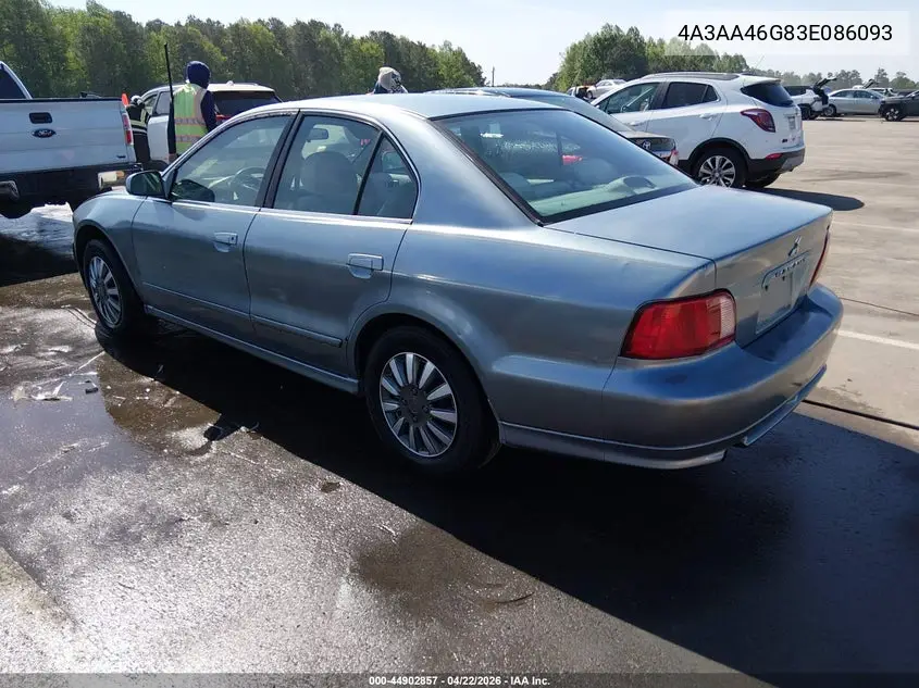 2003 Mitsubishi Galant Es/Ls VIN: 4A3AA46G83E086093 Lot: 44902857
