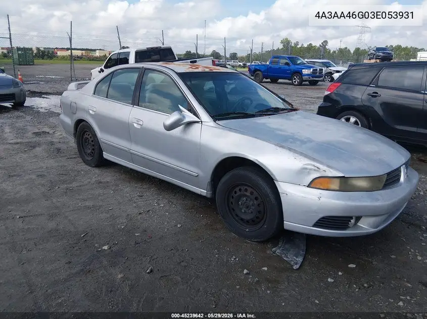 2003 Mitsubishi Galant Es/Ls VIN: 4A3AA46G03E053931 Lot: 45239642