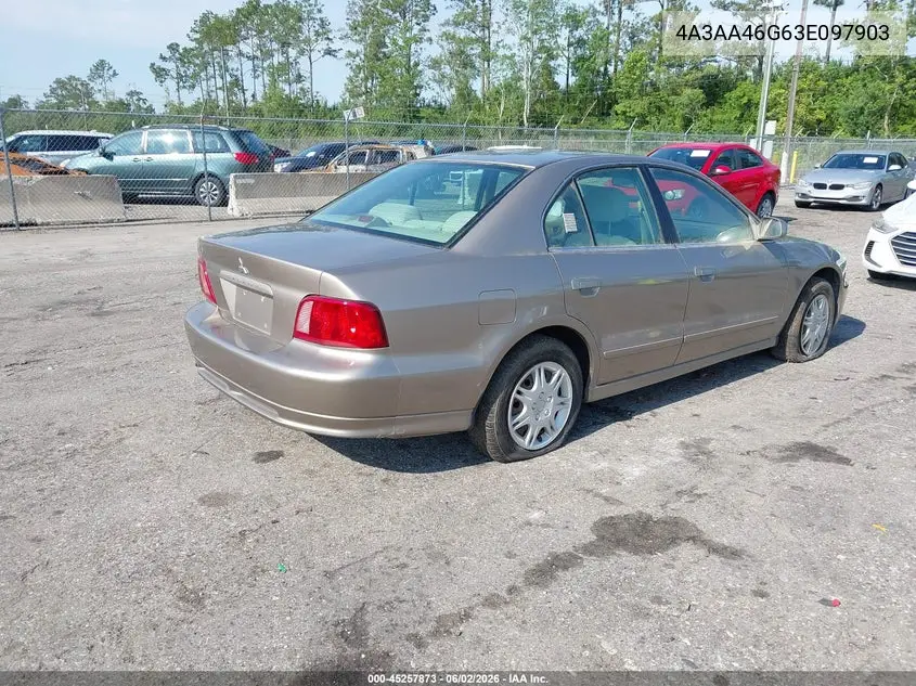 2003 Mitsubishi Galant Es/Ls VIN: 4A3AA46G63E097903 Lot: 45257873