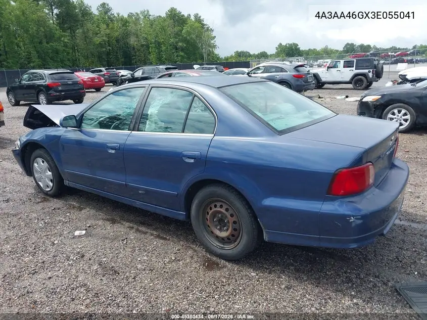 2003 Mitsubishi Galant Es/Ls VIN: 4A3AA46GX3E055041 Lot: 45380434