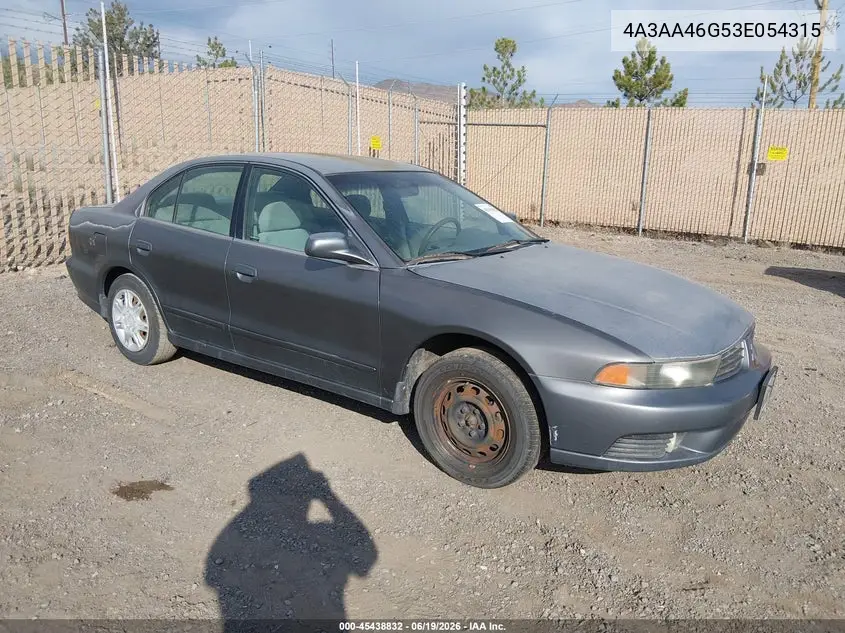 2003 Mitsubishi Galant Es/Ls VIN: 4A3AA46G53E054315 Lot: 45438832