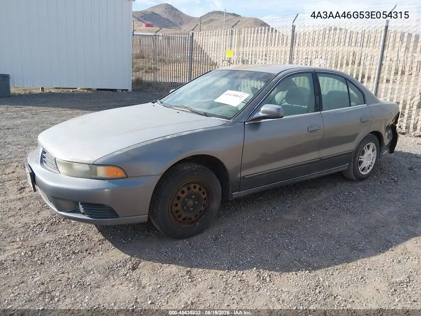 2003 Mitsubishi Galant Es/Ls VIN: 4A3AA46G53E054315 Lot: 45438832