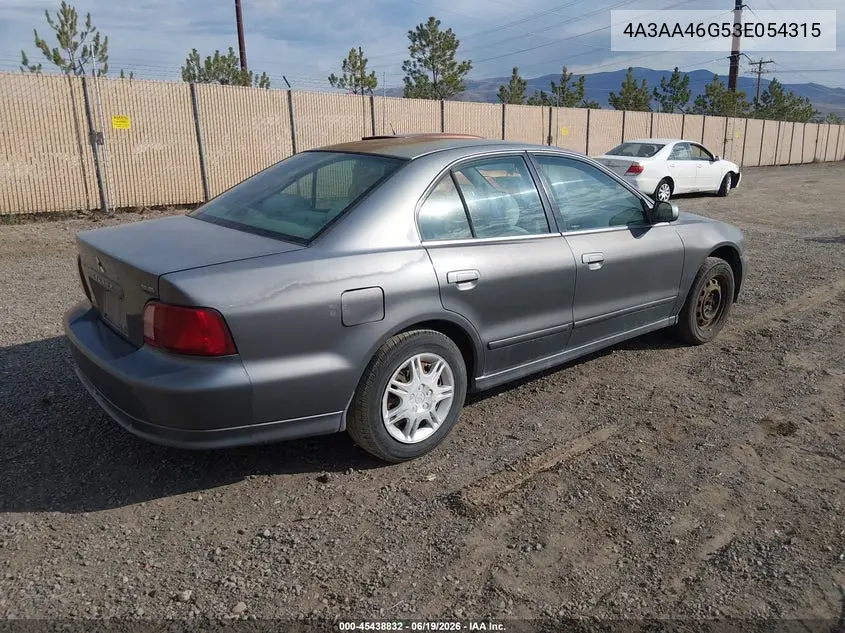 2003 Mitsubishi Galant Es/Ls VIN: 4A3AA46G53E054315 Lot: 45438832
