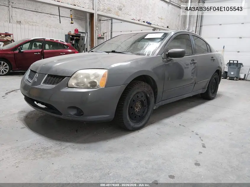 2004 Mitsubishi Galant Es VIN: 4A3AB36F04E105543 Lot: 45178345