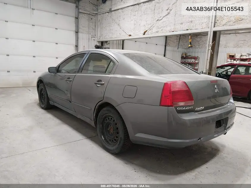2004 Mitsubishi Galant Es VIN: 4A3AB36F04E105543 Lot: 45178345