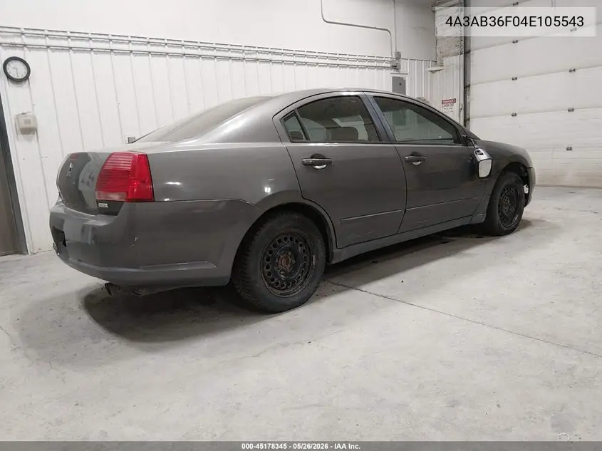2004 Mitsubishi Galant Es VIN: 4A3AB36F04E105543 Lot: 45178345