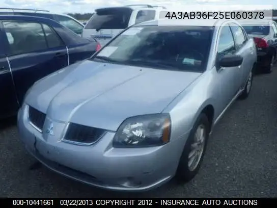 2005 Mitsubishi Galant Es/Ls Medium VIN: 4A3AB36F25E060378 Lot: 10441661