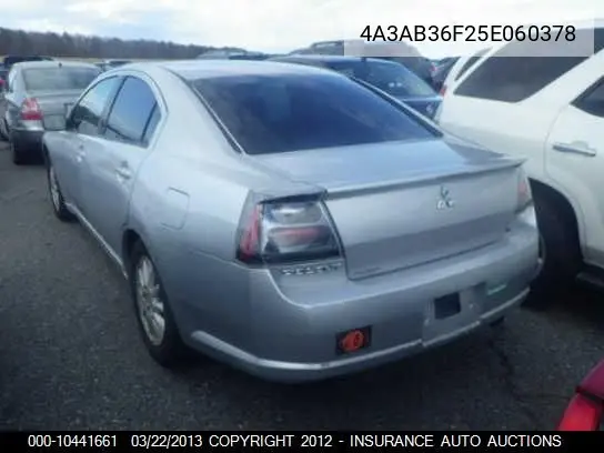 2005 Mitsubishi Galant Es/Ls Medium VIN: 4A3AB36F25E060378 Lot: 10441661