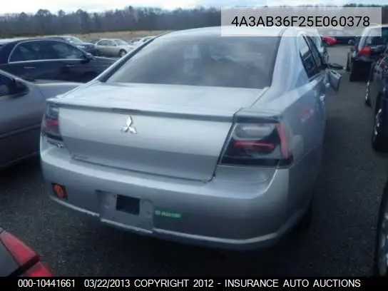 2005 Mitsubishi Galant Es/Ls Medium VIN: 4A3AB36F25E060378 Lot: 10441661