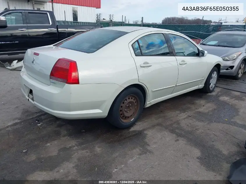 2005 Mitsubishi Galant Es/Se VIN: 4A3AB36F65E050355 Lot: 43838381