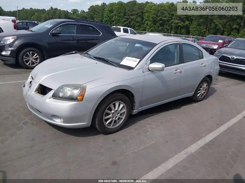 2005 Mitsubishi Galant Es/Se VIN: 4A3AB36F05E060203 Lot: 45327490