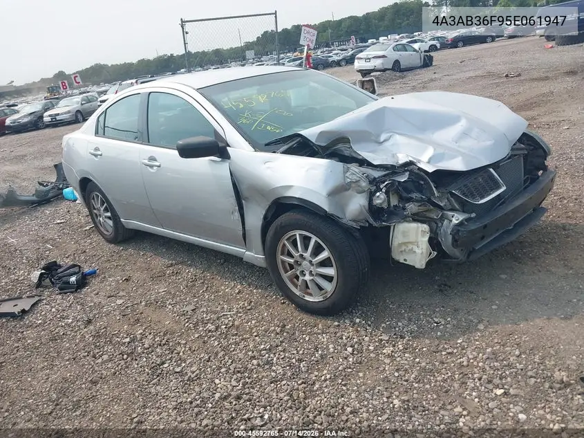2005 Mitsubishi Galant Es/Se VIN: 4A3AB36F95E061947 Lot: 45592765
