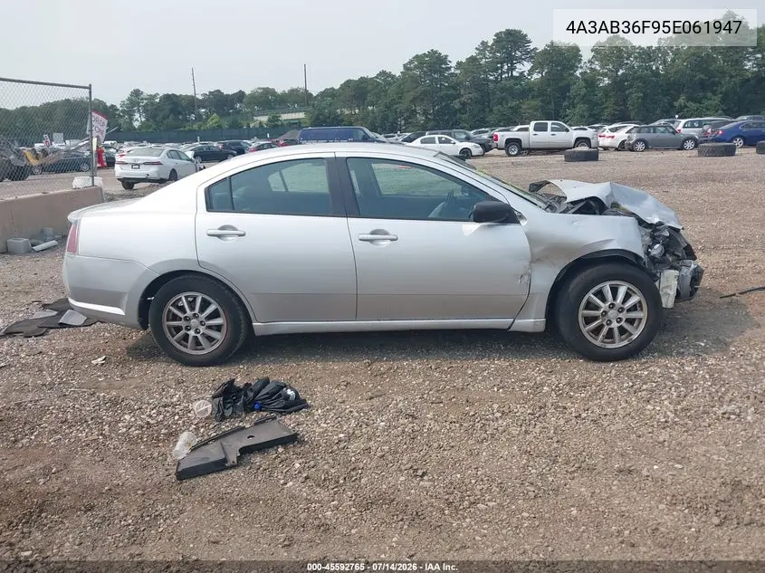 2005 Mitsubishi Galant Es/Se VIN: 4A3AB36F95E061947 Lot: 45592765