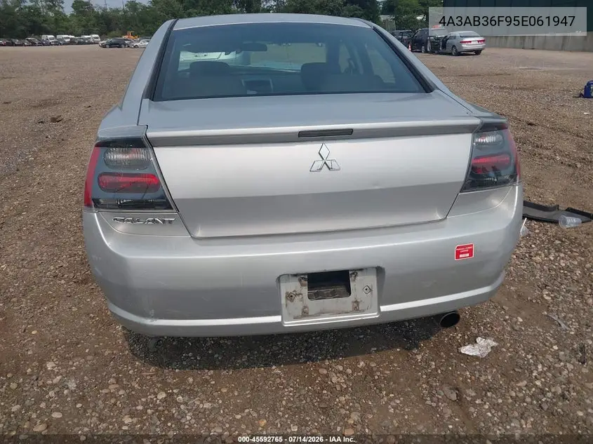 2005 Mitsubishi Galant Es/Se VIN: 4A3AB36F95E061947 Lot: 45592765