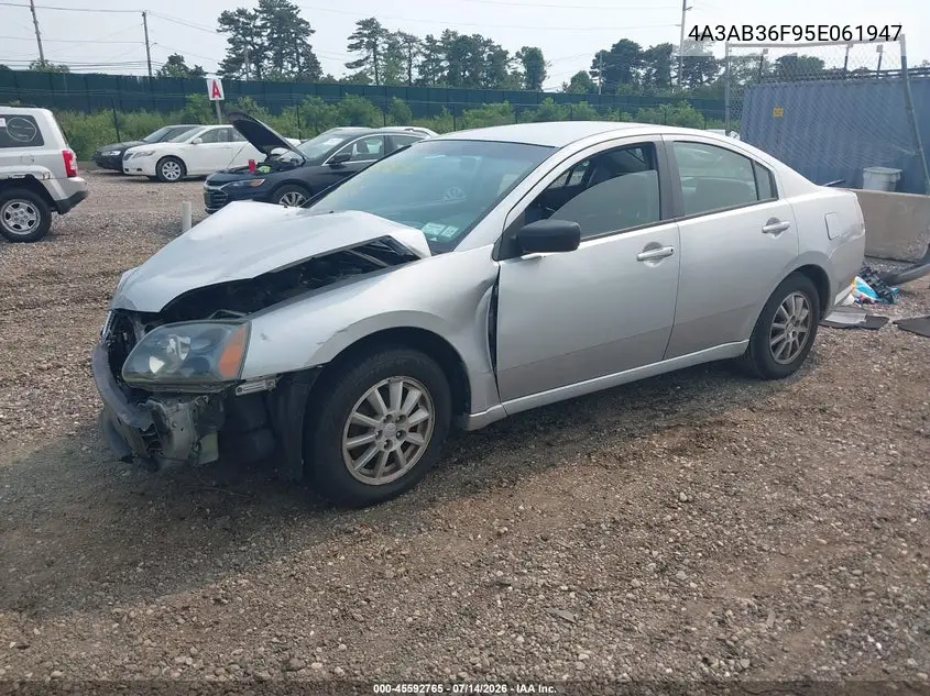 2005 Mitsubishi Galant Es/Se VIN: 4A3AB36F95E061947 Lot: 45592765