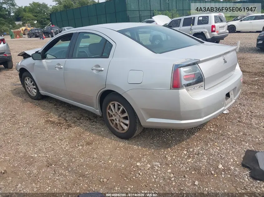 2005 Mitsubishi Galant Es/Se VIN: 4A3AB36F95E061947 Lot: 45592765