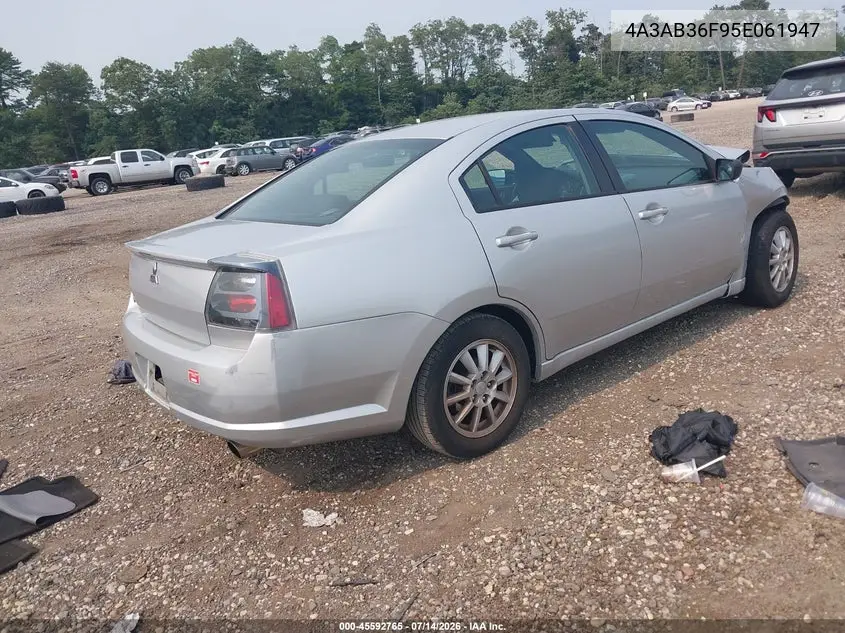 2005 Mitsubishi Galant Es/Se VIN: 4A3AB36F95E061947 Lot: 45592765