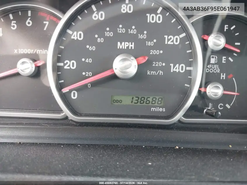 2005 Mitsubishi Galant Es/Se VIN: 4A3AB36F95E061947 Lot: 45592765