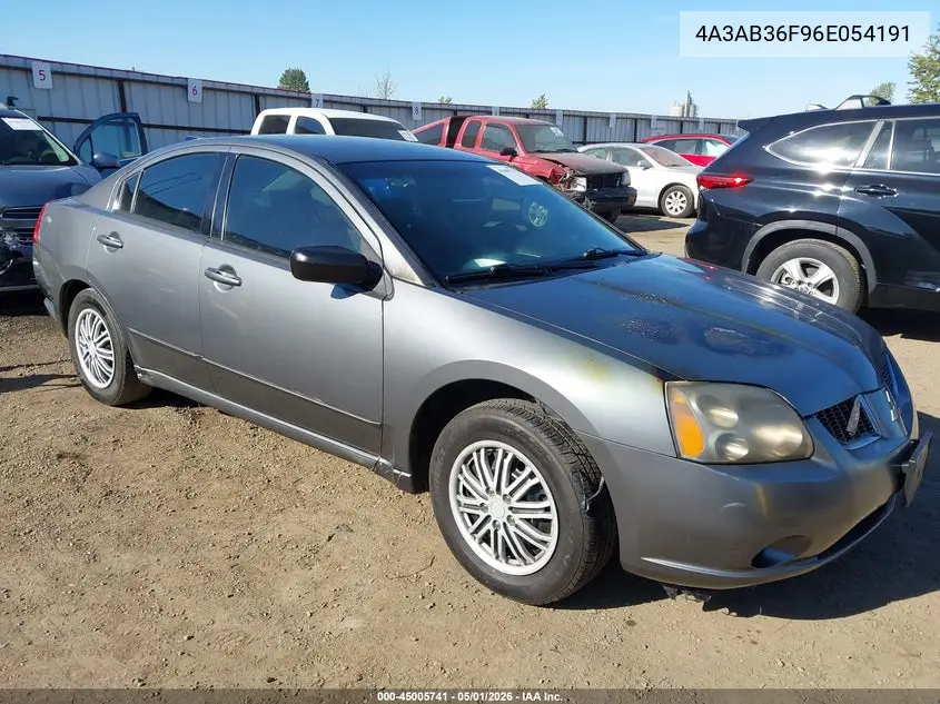 2006 Mitsubishi Galant Es/Se VIN: 4A3AB36F96E054191 Lot: 45005741