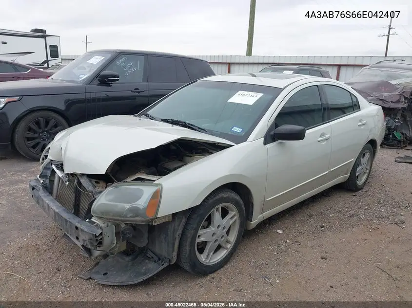 2006 Mitsubishi Galant Gts VIN: 4A3AB76S66E042407 Lot: 45022465
