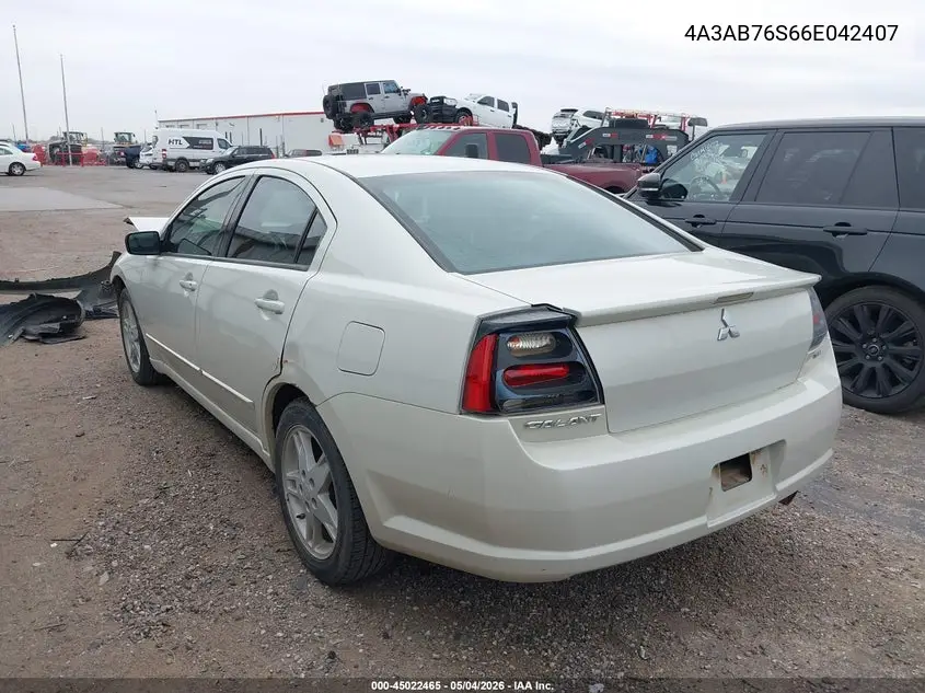 2006 Mitsubishi Galant Gts VIN: 4A3AB76S66E042407 Lot: 45022465