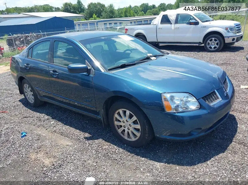 2006 Mitsubishi Galant Es/Se VIN: 4A3AB56F86E037877 Lot: 45583723