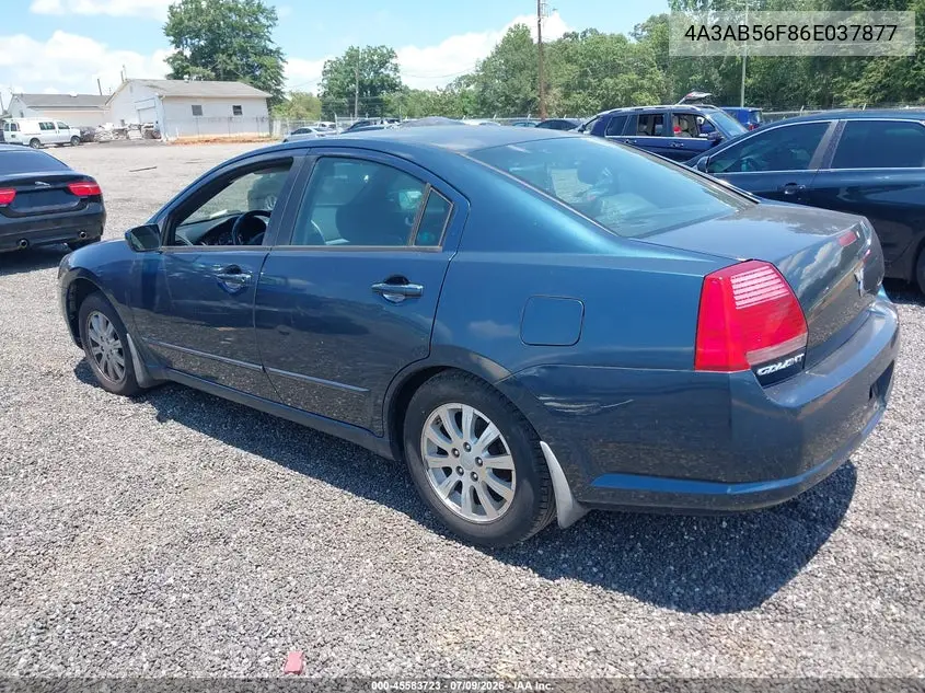2006 Mitsubishi Galant Es/Se VIN: 4A3AB56F86E037877 Lot: 45583723