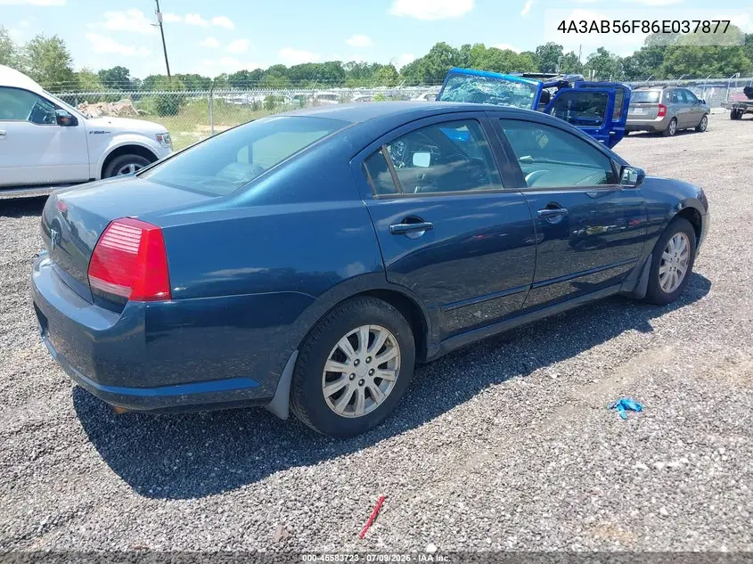 2006 Mitsubishi Galant Es/Se VIN: 4A3AB56F86E037877 Lot: 45583723