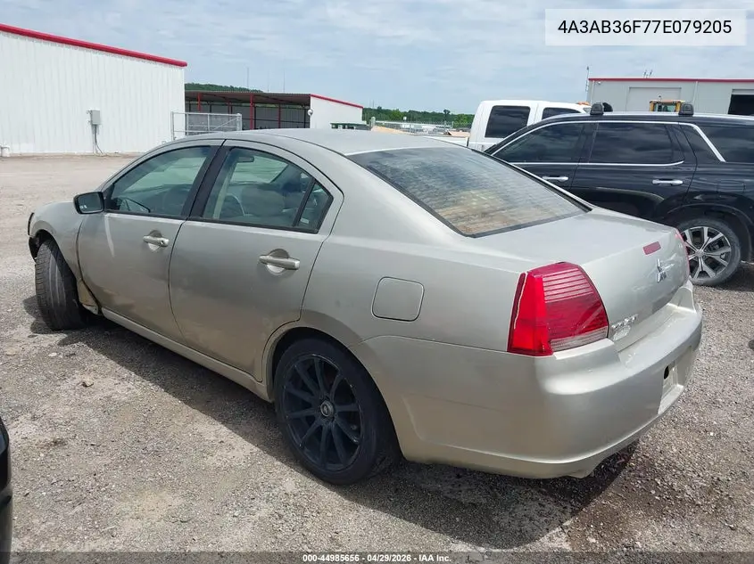 2007 Mitsubishi Galant Es/Se VIN: 4A3AB36F77E079205 Lot: 44985656