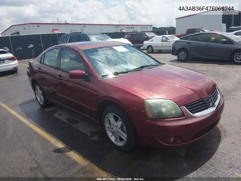 2007 Mitsubishi Galant Es/Se VIN: 4A3AB36F47E068744 Lot: 45171418