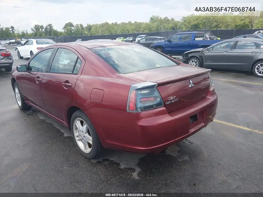 2007 Mitsubishi Galant Es/Se VIN: 4A3AB36F47E068744 Lot: 45171418