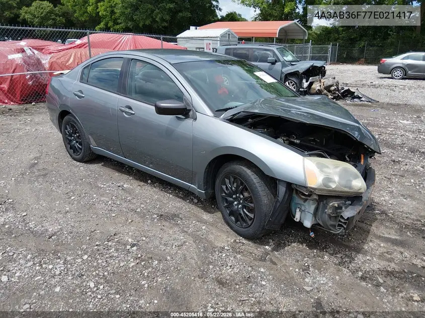 2007 Mitsubishi Galant Es/Se VIN: 4A3AB36F77E021417 Lot: 45205416