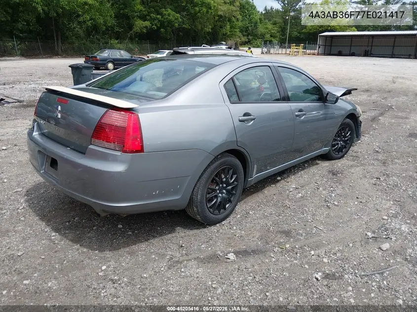 2007 Mitsubishi Galant Es/Se VIN: 4A3AB36F77E021417 Lot: 45205416