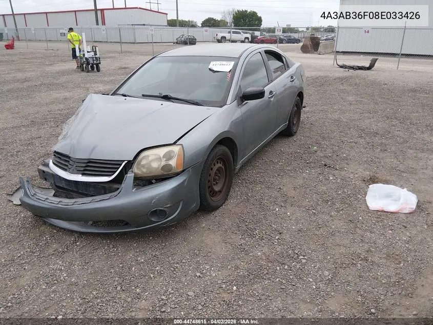 2008 Mitsubishi Galant Es VIN: 4A3AB36F08E033426 Lot: 44748615