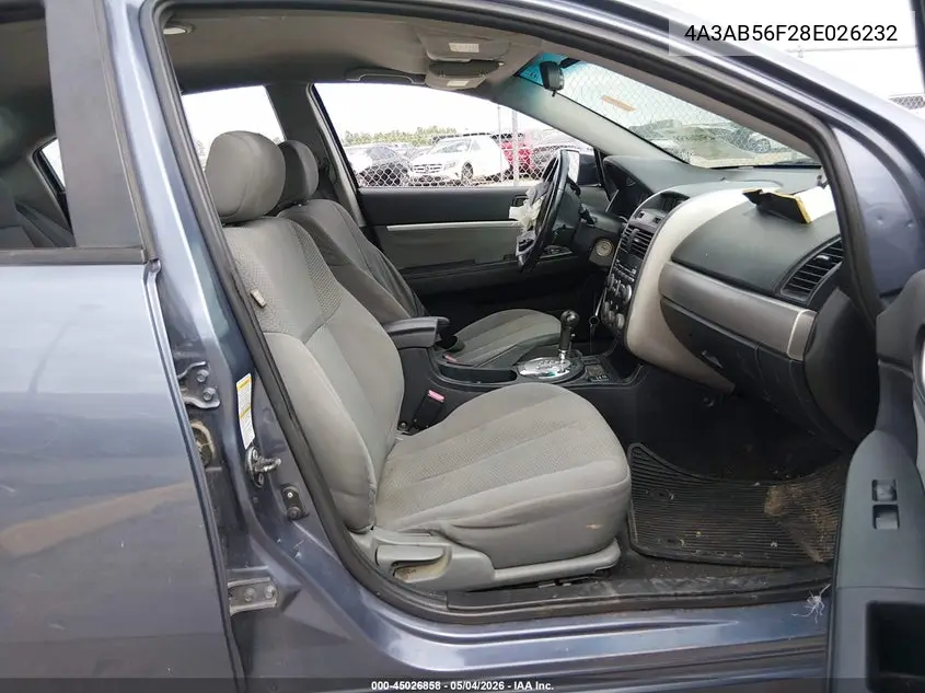 2008 Mitsubishi Galant Es VIN: 4A3AB56F28E026232 Lot: 45026858