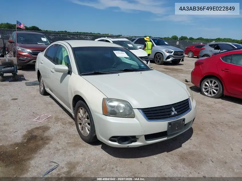 2009 Mitsubishi Galant Es/Sport Edition VIN: 4A3AB36F49E022849 Lot: 45041042