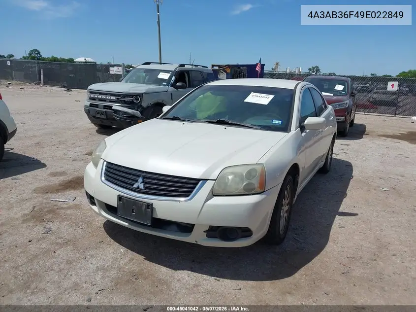 2009 Mitsubishi Galant Es/Sport Edition VIN: 4A3AB36F49E022849 Lot: 45041042