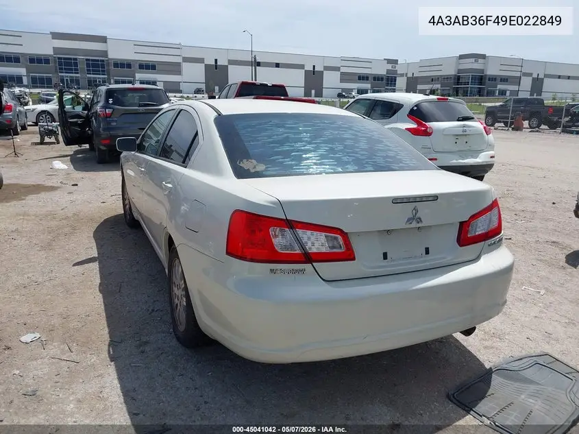 2009 Mitsubishi Galant Es/Sport Edition VIN: 4A3AB36F49E022849 Lot: 45041042