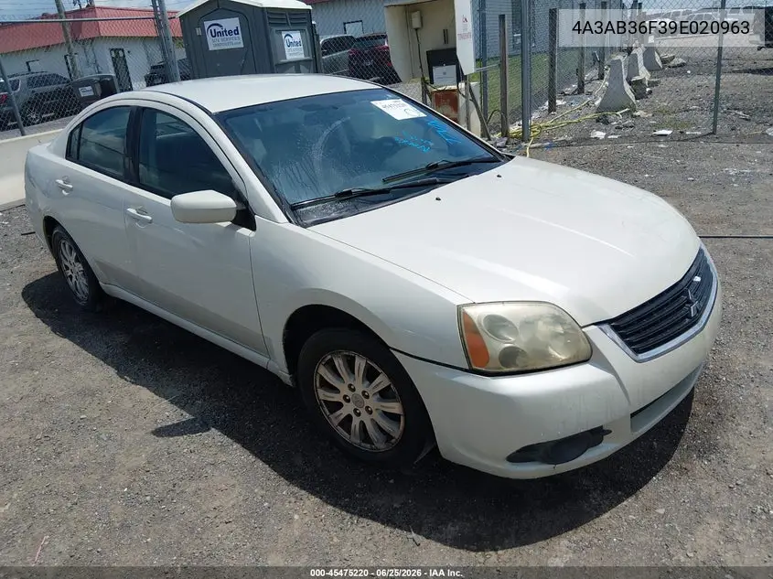 2009 Mitsubishi Galant VIN: 4A3AB36F39E020963 Lot: 45475220